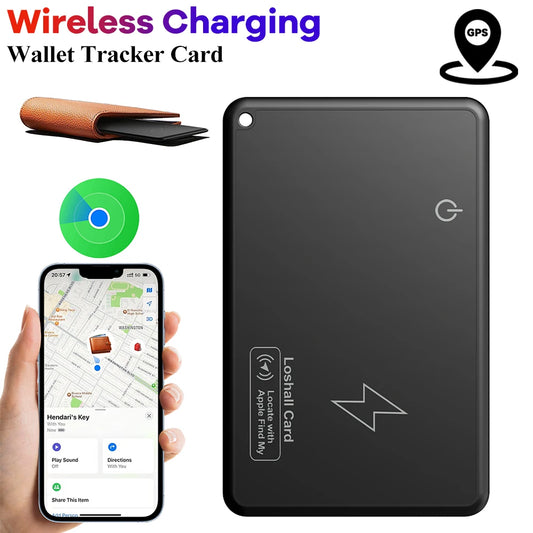 Wallet Tracking Card Ultra-thin GPS Location Smart Anti-loss Tag for iphone Find My Bluetooth Device Wireless Charging for Purse